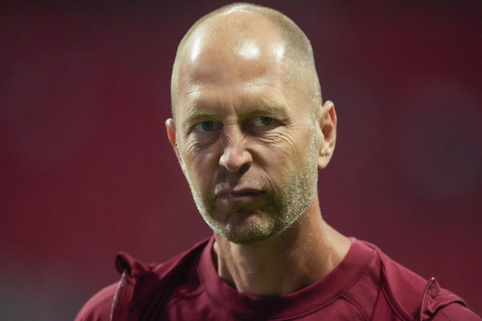 United States coach Gregg Berhalter looks on prior to a Copa America Group C soccer match against Panama in Atlanta, Thursday, June 27, 2024. (AP Photo/Mike Stewart)