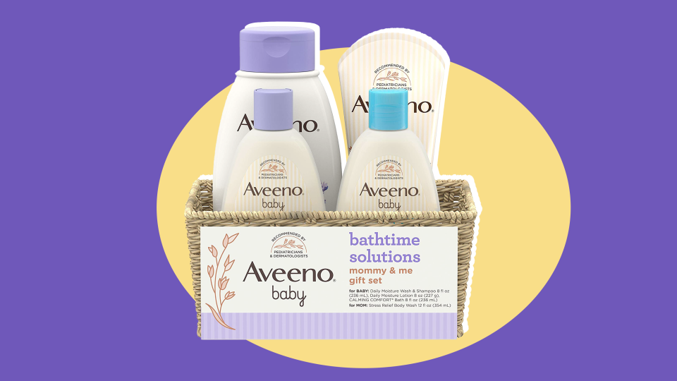 Mother's Day gifts for new moms: Aveeno bathtime set.