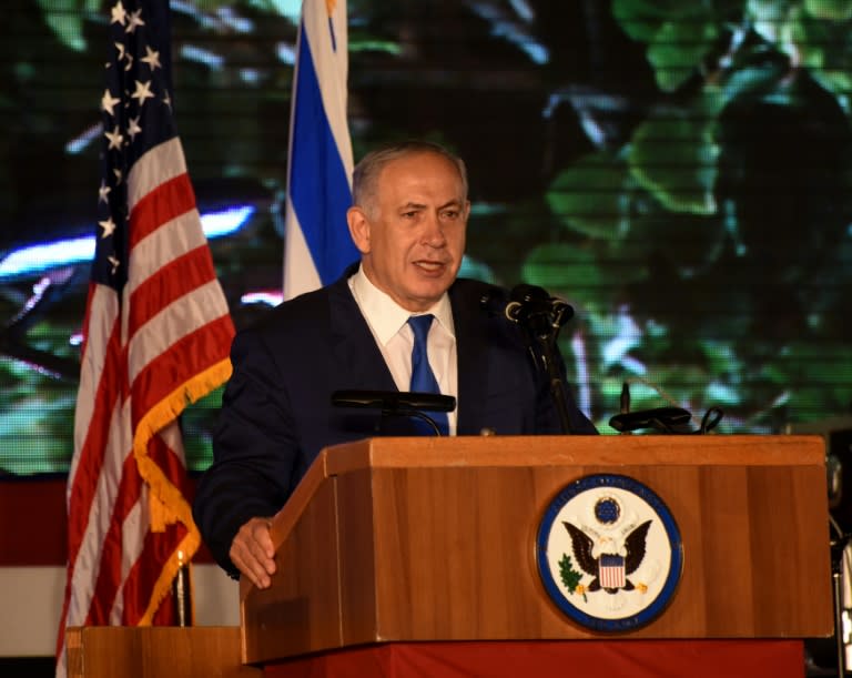 Israeli Prime Minister Benjamin Netanyahu speaks near Tel Aviv, on June 30, 2016