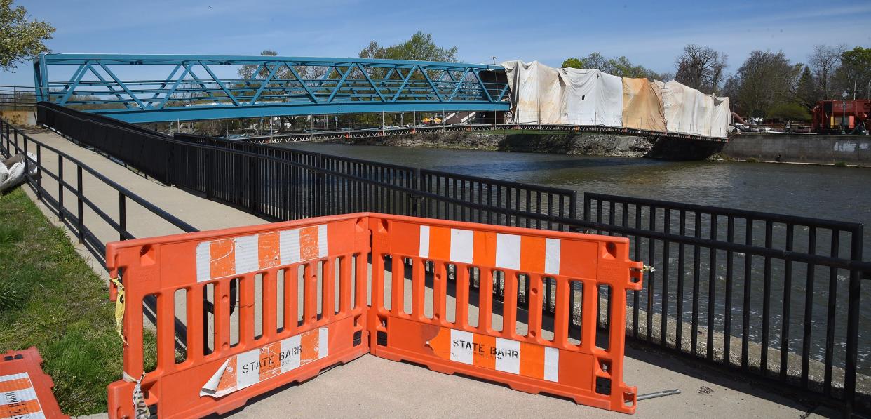 Monroe's Martin Luther King Jr. Memorial Bridge is in the process of a facelift. Most recently, Atsalis Brothers Painting of Clinton Township began painting.