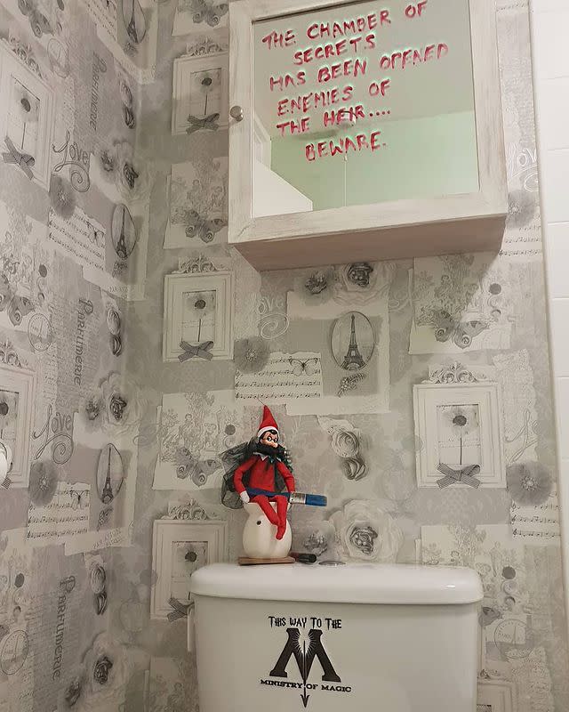 <p>Use TV characters and films as inspiration for your next Elf on the Shelf idea.</p><p><a href="https://www.instagram.com/p/B5i2l1elr_A/" rel="nofollow noopener" target="_blank" data-ylk="slk:See the original post on Instagram;elm:context_link;itc:0;sec:content-canvas" class="link ">See the original post on Instagram</a></p>