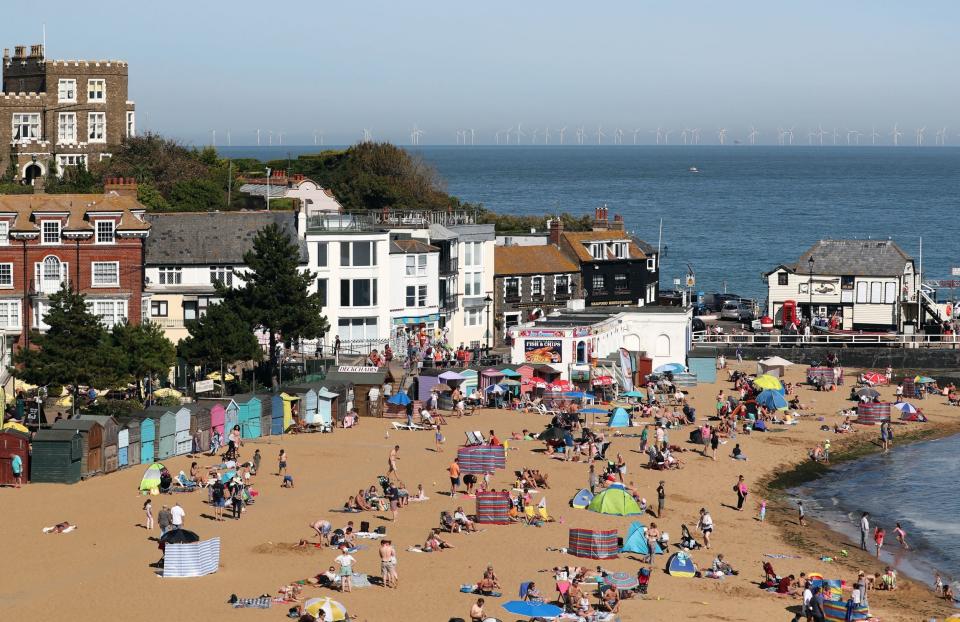 People enjoy the sunny weather in Broadstairs, Kent. (PA)