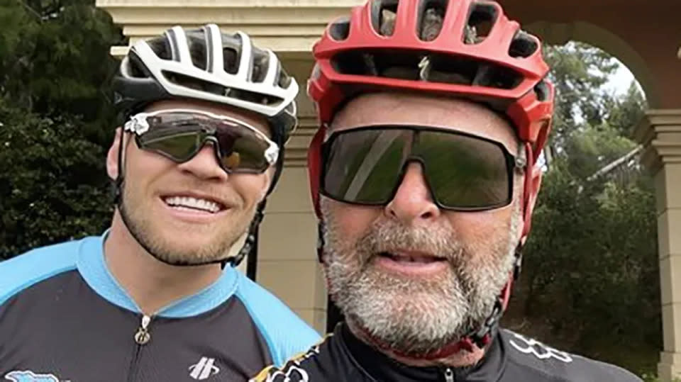 Pictured here, Collingwood's Jordan De Goey poses for a photo in cycling gear.