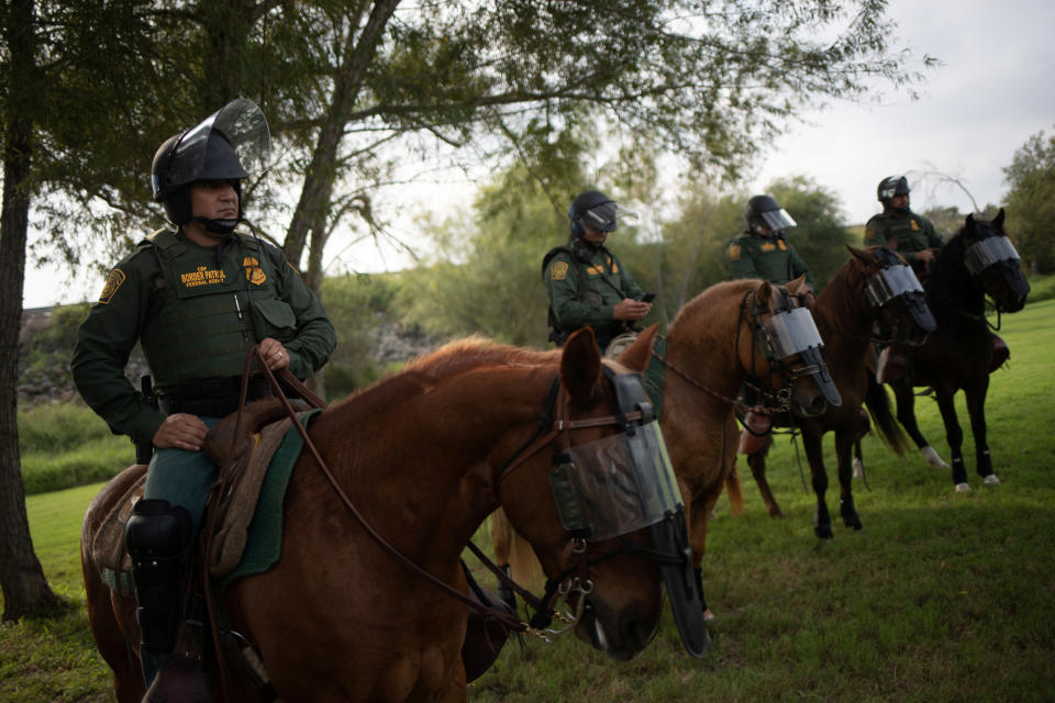 U.S. Border Patrol agents along the U.S.-Mexico border