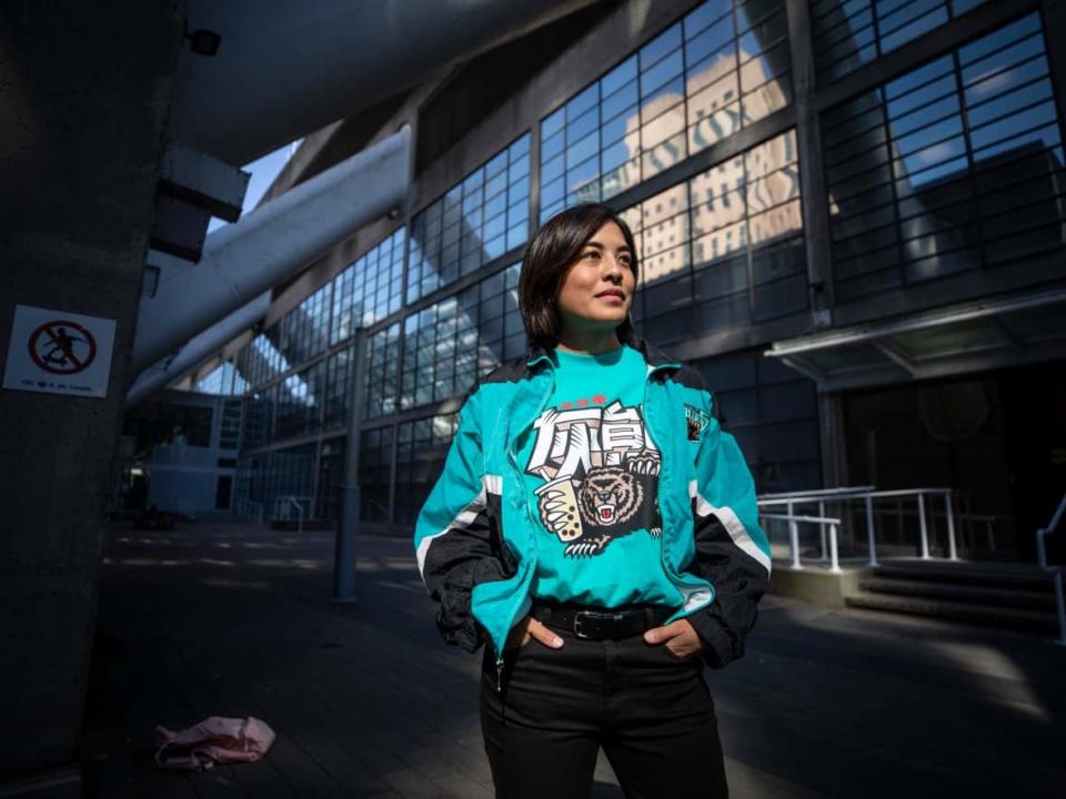 In the Grizzlie Truth, Vancouver Grizzlies superfan Kat Jayme tries to get to the bottom of why the team lasted only six seasons in Vancouver. (Ben Nelms/CBC - image credit)