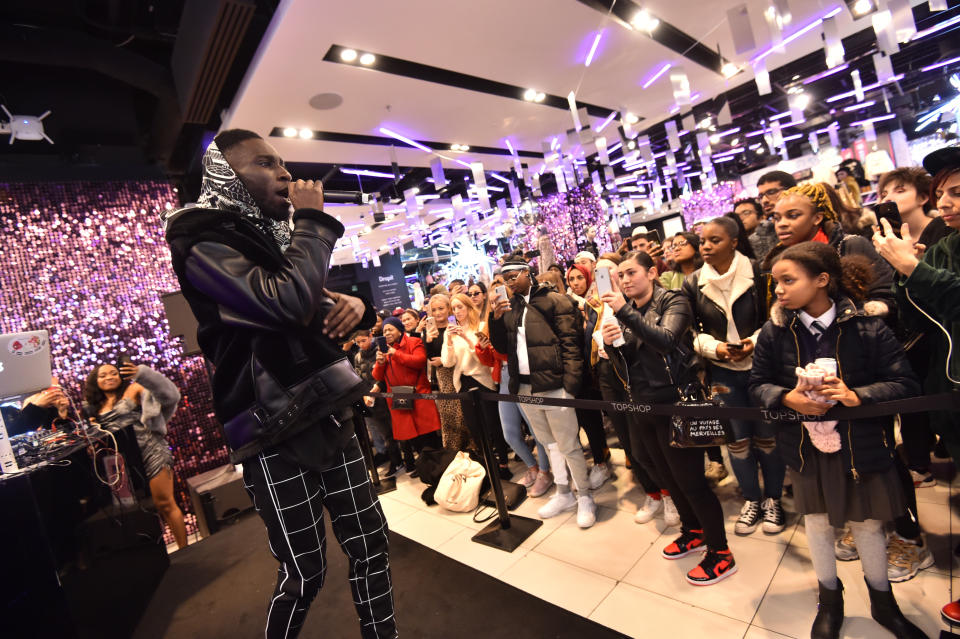 EDITORIAL USE ONLY Kojey Radical performs during the??Oxford??Street??Christmas lights switch on, in partnership with Capital XTRA, celebrating 60 years of the annual display, London.