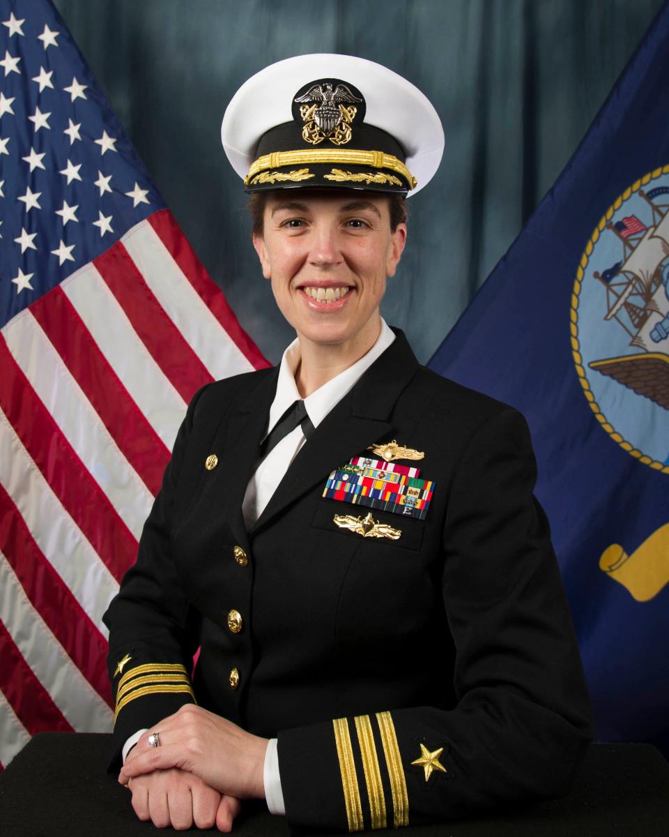 Navy Cmdr. Blythe Blakistone, commanding officer of Naval Special Warfare Tactical Communications Command.