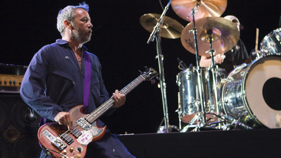 Mike WATT and Iggy POP, Mike Watt performing live onstage at Jarvis Cocker's 'Meltdown'