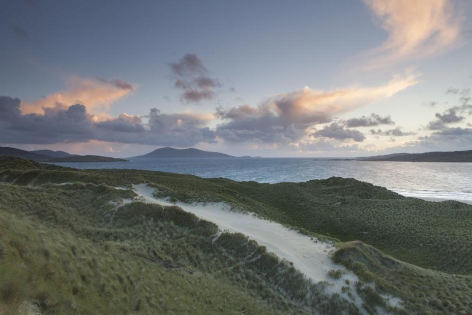 <p>Situated on the west coast of Harris, in the Outer Hebrides, Luskentyre beach has the most incredible turquoise coast line set against rugged headland.</p><p><a class="link " href="https://www.airbnb.co.uk/" rel="nofollow noopener" target="_blank" data-ylk="slk:FIND AN AIRBNB;elm:context_link;itc:0;sec:content-canvas">FIND AN AIRBNB</a></p>