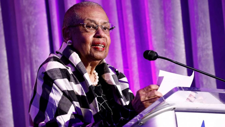 PHOTO: Congresswoman Eleanor Holmes Norton speaks onstage during the National Women's History Museum's signature Women Making History Awards Gala at The Schuyler at the Hamilton Hotel on March 31, 2023 in Washington, D.C. (Paul Morigi/Getty Images, FILE)