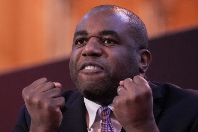 David Lammy clenches his fists