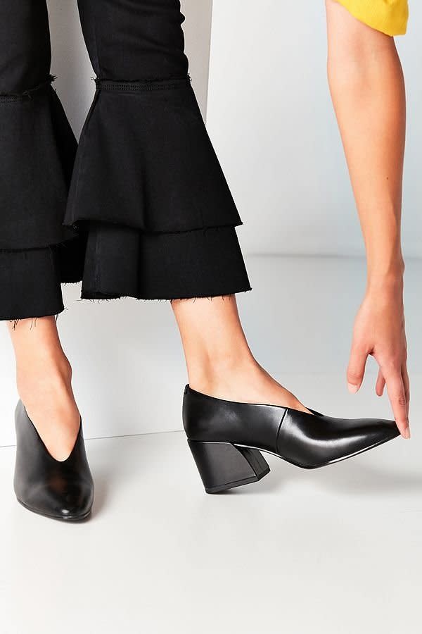 <a href="https://www.urbanoutfitters.com/shop/vagabond-olivia-leather-heel?category=women-shoes-on-sale&amp;color=001" target="_blank">These minimalist leather heels</a> can easily be taken from work to happy hour. They're now $99 from $140.