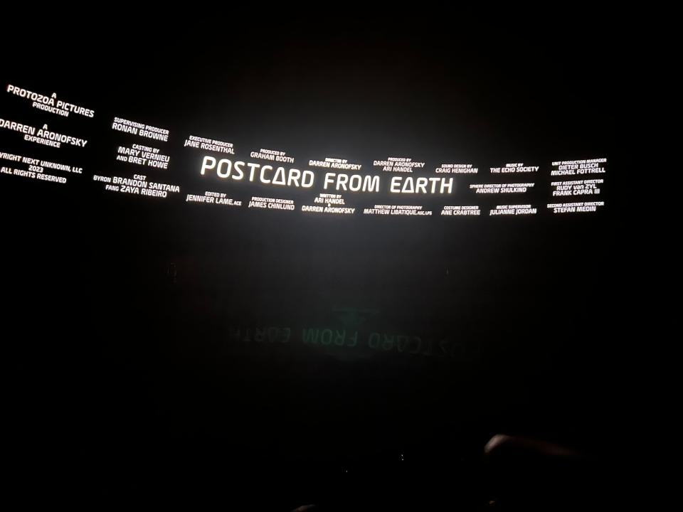 The credits after the Sphere movie.