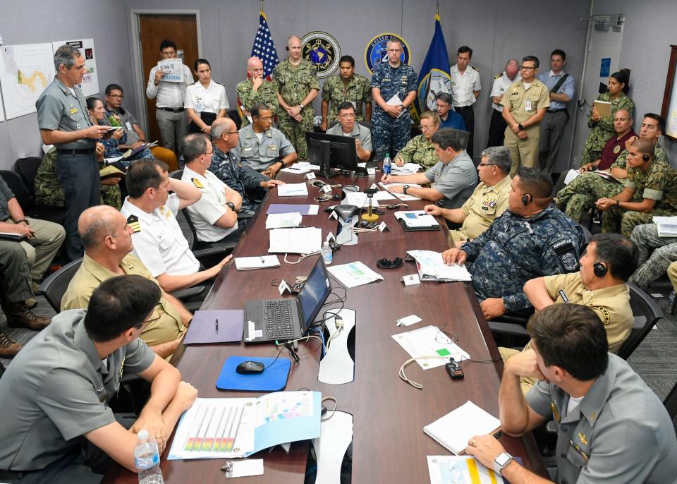 Military officers meet during Panamax exercise