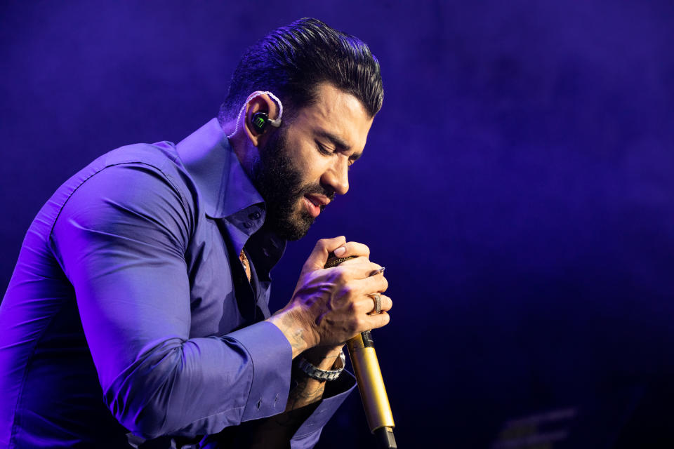 Cantor sertanejo Gusttavo Lima em um show em Porto, Portugal, em 5 de março de 2022 (Foto: Getty Images / LightRocket / Rita Franca)