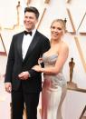 <p>Jost confirmed swirling <a href="https://www.elle.com/uk/life-and-culture/wedding/a34529870/scarlett-johansson-marries-colin-jost-wedding/" rel="nofollow noopener" target="_blank" data-ylk="slk:rumours that he and wife of a year Scarlett Johansson;elm:context_link;itc:0;sec:content-canvas" class="link ">rumours that he and wife of a year Scarlett Johansson</a> are expecting their first child together in typical Jost fashion: During the middle of a stand-up comedy routine.</p><p>While performing a routine at the Ridgeway Playhouse in Connecticut, the Saturday Night Live cast member and writer confirmed his happy news on August 14.</p><p>'We’re having a baby, it’s exciting,' he told the audience <a href="https://pagesix.com/2021/08/17/colin-jost-confirms-scarlett-johansson-is-pregnant/" rel="nofollow noopener" target="_blank" data-ylk="slk:according to Page Six;elm:context_link;itc:0;sec:content-canvas" class="link ">according to Page Six</a> (which the<a href="https://www.instagram.com/p/CSsMd-4r7w4/" rel="nofollow noopener" target="_blank" data-ylk="slk:playhouse then confirmed;elm:context_link;itc:0;sec:content-canvas" class="link "> playhouse then confirmed</a>).</p><p>Johansson is already mother to seven-year-old daughter Rose from her marriage to Romain Dauriac<br></p>