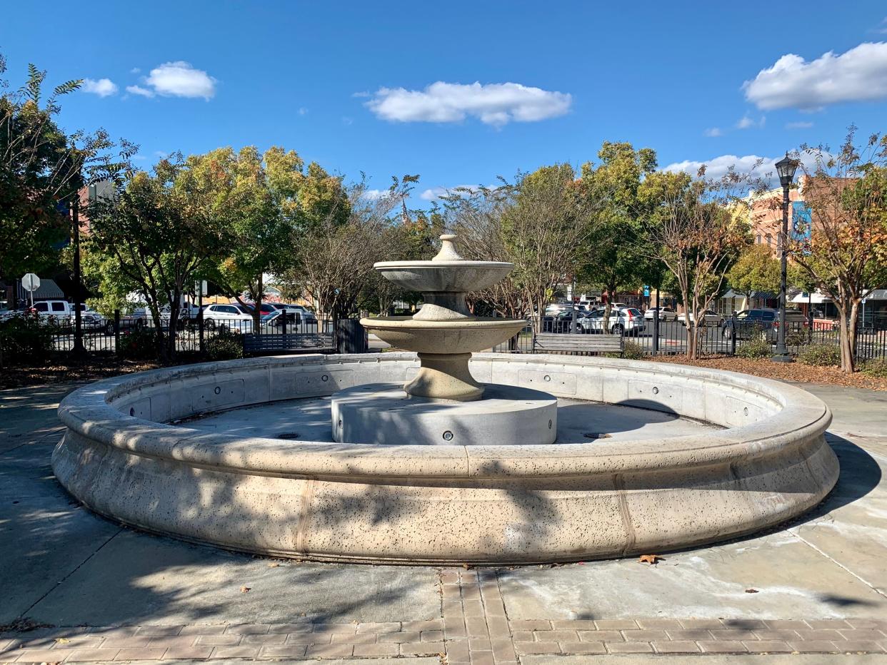 The fountain in downtown Sylvania, GA, was turned off due to damages.