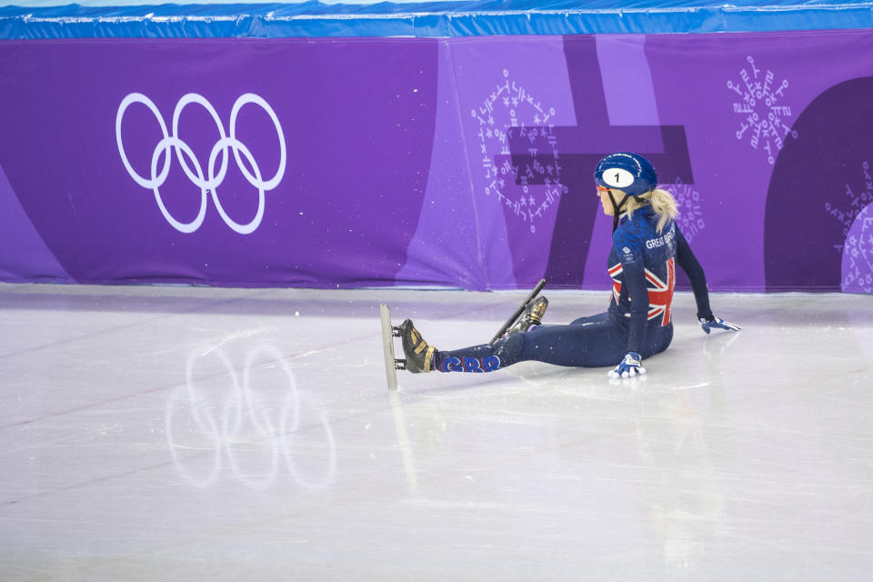 Elise Christie is racing a battle to be fit for Tuesday’s 1000m qualifying at the Winter Olympics (picture Andy J Ryan/Team GB)