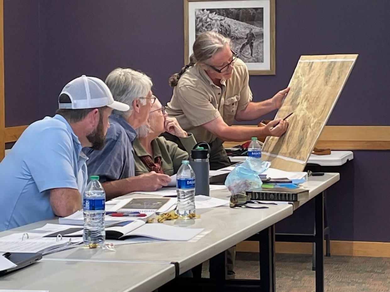 Pictured from left are Madison County Board of Adjustment members Hart Barnhill, Vice Chair Richard Molland, Chair Karen Kiehna and Ernest Ramsey during a July 2023 meeting.