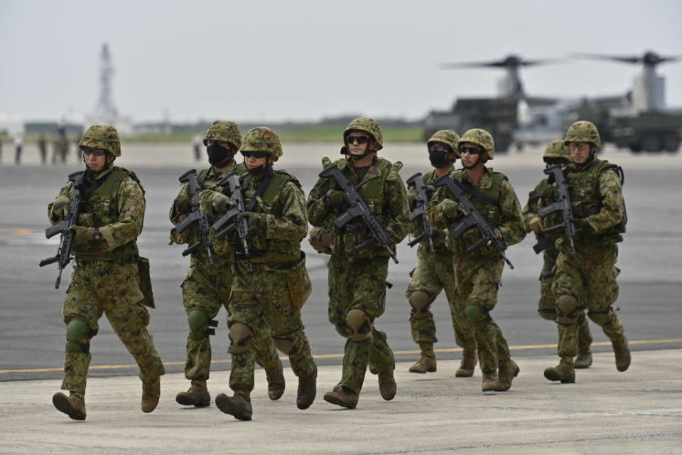 Soldiers walking