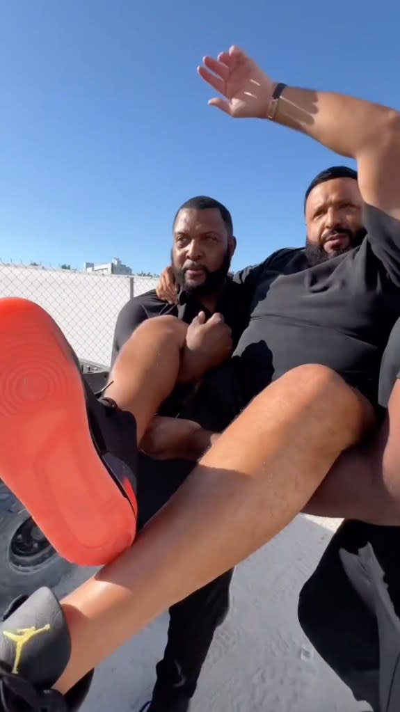 Fans claimed that his bodyguards should be paid more for carrying Khaled. Instagram/@djkhaled