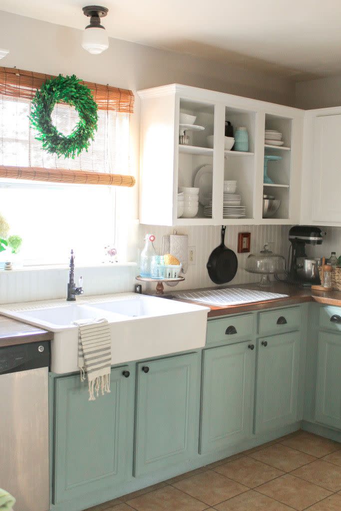 After: Chalk Paint Kitchen Cabinet Refresh