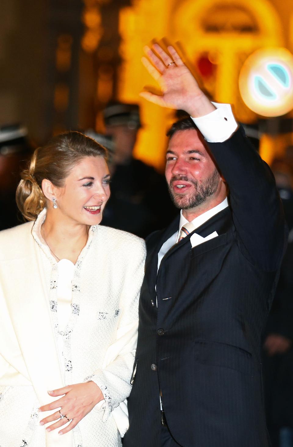 LUXEMBOURG - OCTOBER 20: Princesse Stephanie of Luxembourg and Prince Guillaume of Luxembourg walk in the streets after their wedding ceremony of Prince Guillaume of Luxembourg and Princess Stephanie of Luxembourg at the Cathedral of our Lady of Luxembourg on October 20, 2012 in Luxembourg, Luxembourg. The 30-year-old hereditary Grand Duke of Luxembourg is the last hereditary Prince in Europe to get married, marrying his 28-year old Belgian Countess bride in a lavish 2-day ceremony. (Photo by Andreas Rentz/Getty Images)