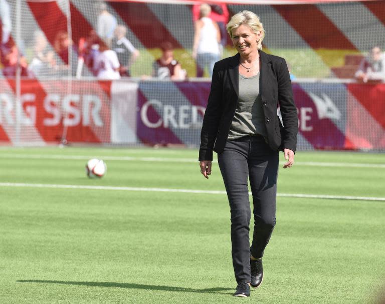 Germany's head coach Silvia Neid, seen at ESP Stadium in Baden, Switzerland, on May 27, 2015