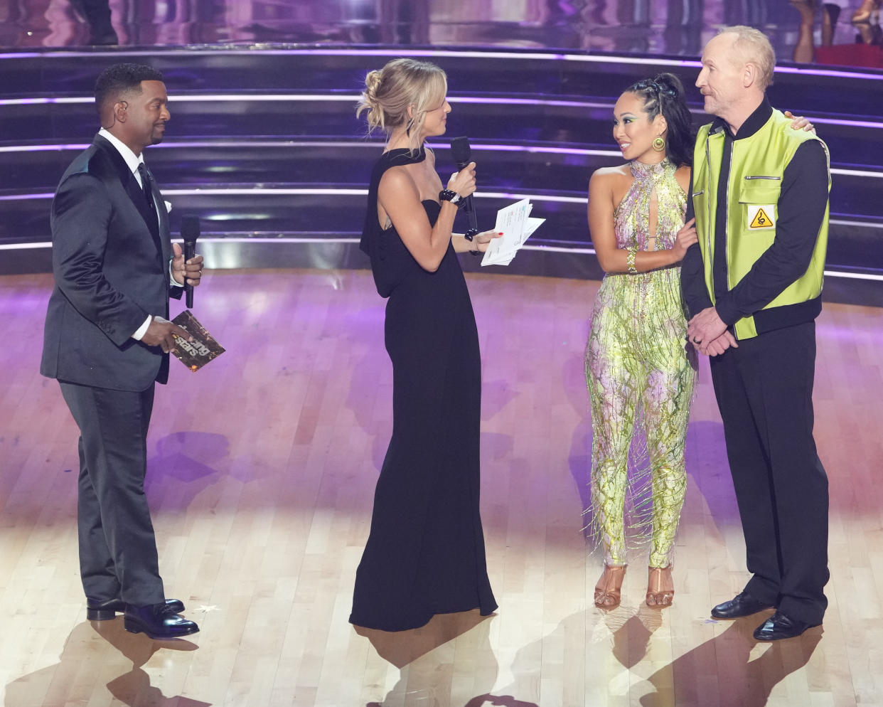 Host Alfonso Ribeiro and Julianne Hough break the bad news to Koko Iwasaki and Matt Walsh that they'll be going home on Dancing With the Stars. (ABC)

 