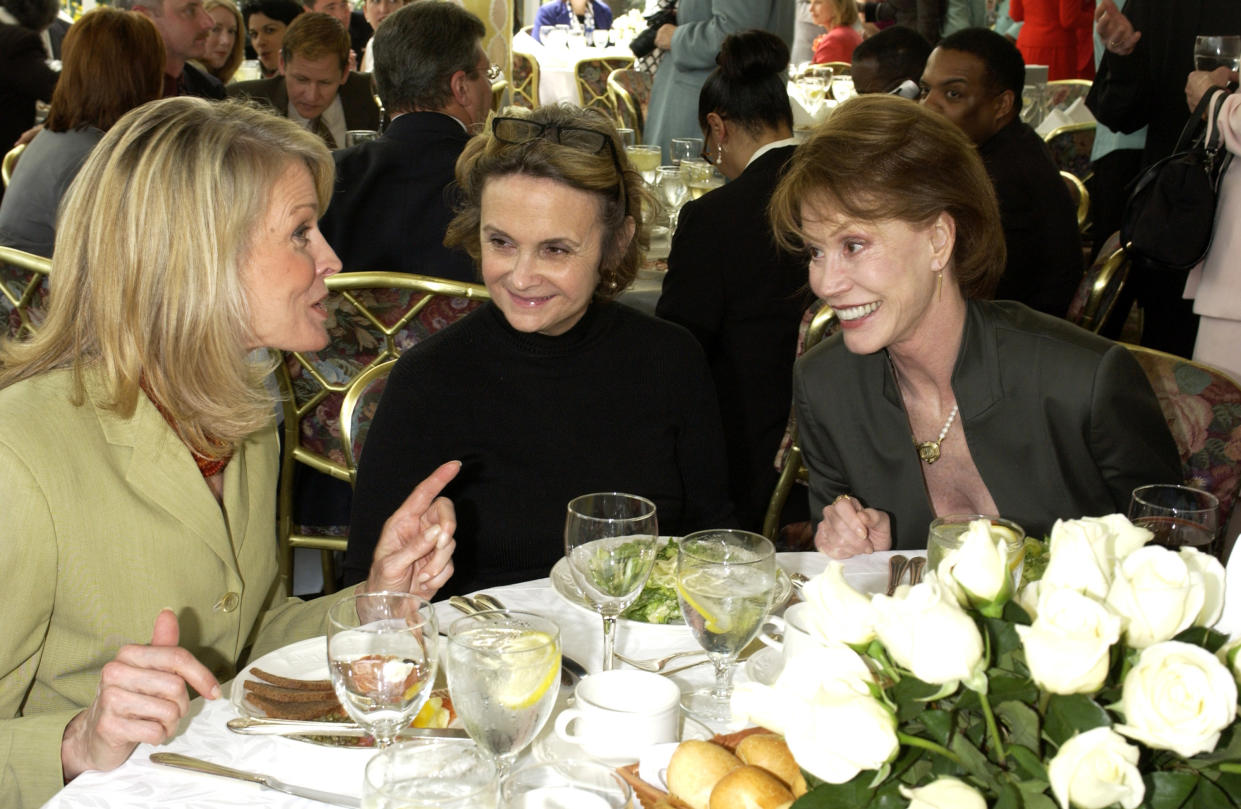 Candice Bergen, Wendy Morris and Mary Tyler Moore during American Women in Radio and Television book launch luncheon for 