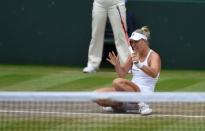 Britain Tennis - Wimbledon - All England Lawn Tennis & Croquet Club, Wimbledon, England - 9/7/16 Germany's Angelique Kerber in action againstUSA's Serena Williams in the womens singles final REUTERS/Toby Melville