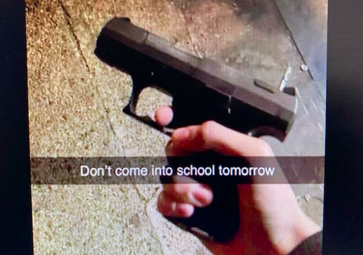 The gun threat was shared on Snapchat. (Wales News)