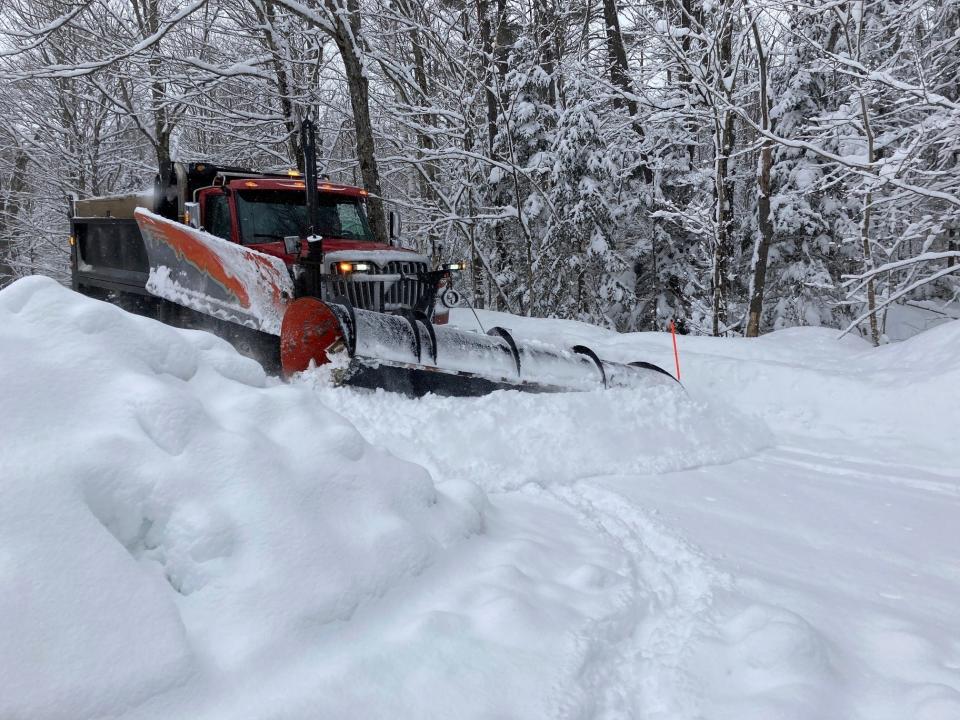 Marshfield, Vt., is cleaning up on Wednesday after heavy snowfall.
