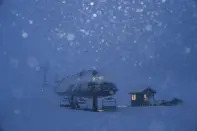 In this image provided by Mammoth Mountain, snow falls at Mammoth Mountain, Friday, Feb. 24, 2023, in Mammoth Lakes, Calif. (Christian Pondella/Mammoth Mountain via AP)