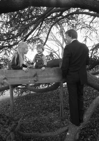 <p>Jimmy Carter Library & Museum</p> President Jimmy Carter with daughter Amy and grandson Jason on the South Lawn of the White House