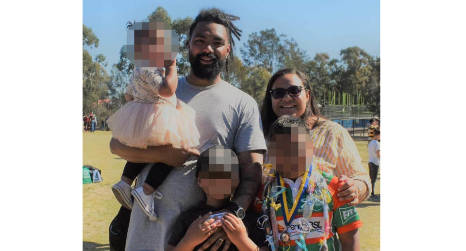 A photo of Ianeta Isaako with her husband and three children. Source: Facebook/Penrith RSL Junior Rugby Union Club