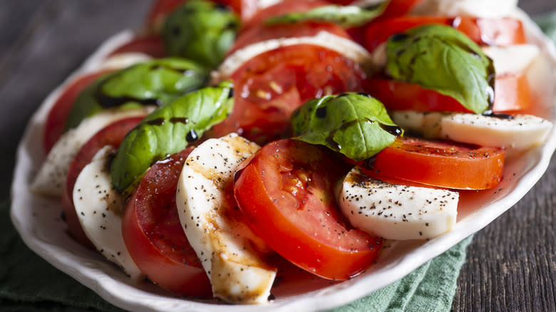 Caprese salad close up