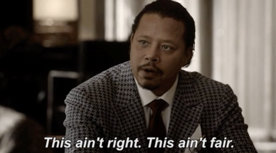 Terrence Howard saying "this ain't right, this ain't fair"