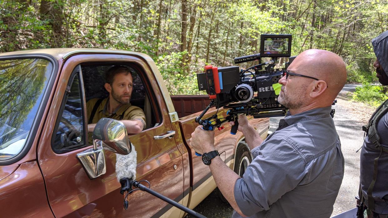 Darin Holiday shoots a scene for the feature film Airborne.