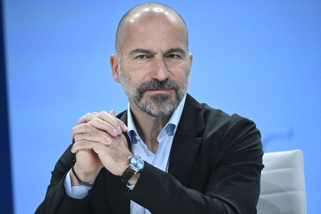 Uber CEO, Dara Khosrowshahi speaks during the "Intentional Equity in Sustainability" conversation at the Asia-Pacific Economic Cooperation (APEC) Leaders' Week in San Francisco, California, on November 15, 2023. The APEC Summit takes place through November 17. (