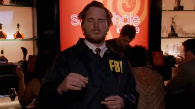 Andy drunk on Snake Juice in "Parks and Recreation"