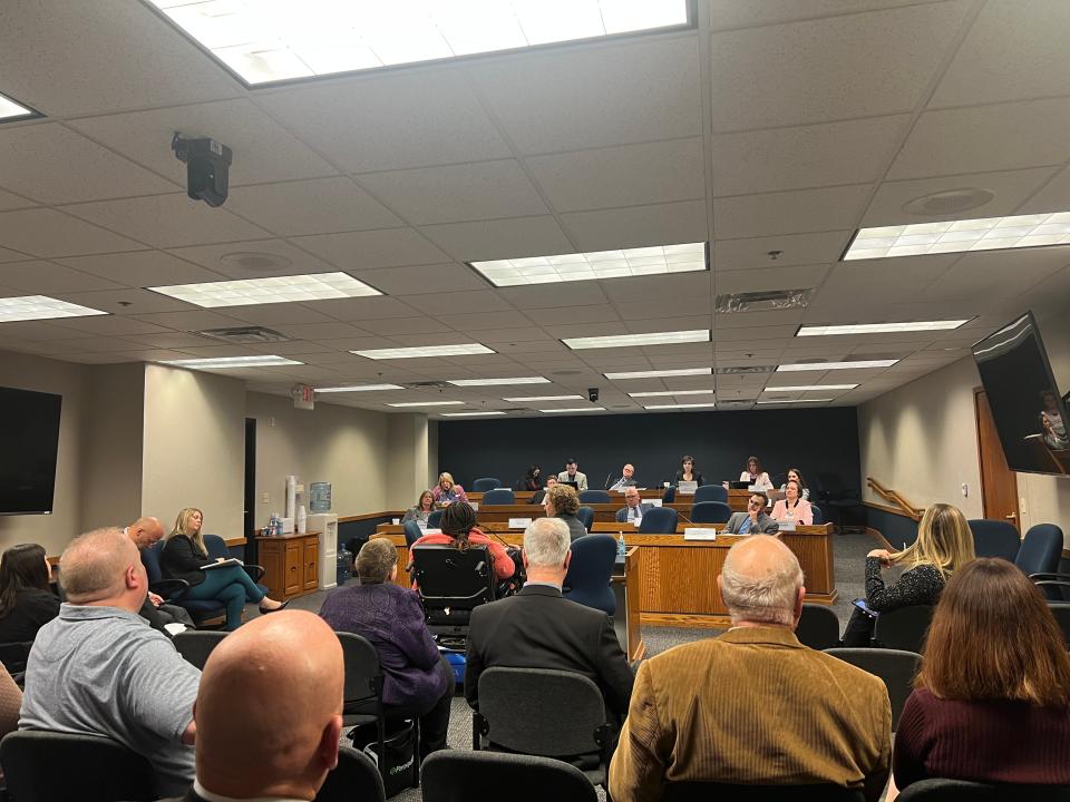 Marquita Warner, a disability advocate and staff member at UCP Heartland in Jefferson City, testifies to state lawmakers on Feb. 14, 2023.