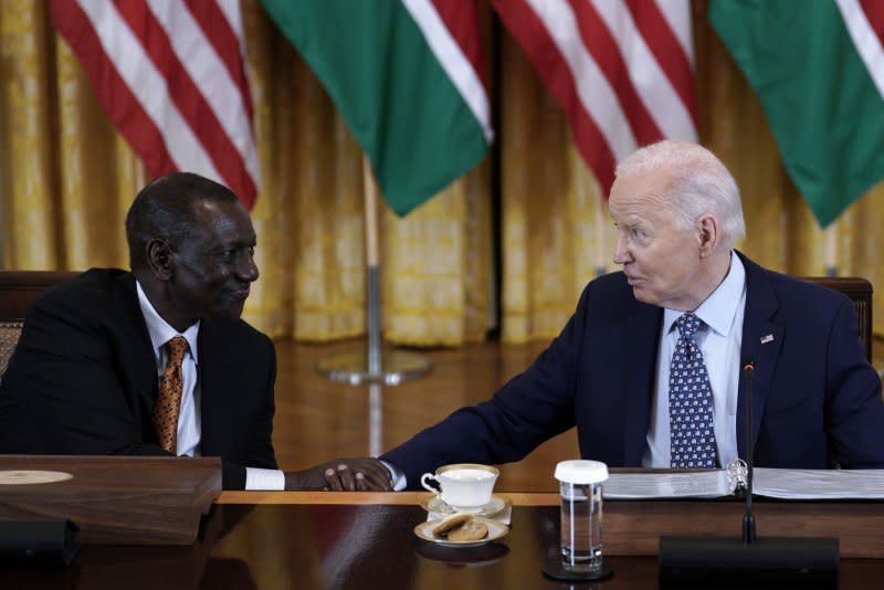 U.S. President Joe Biden participates in an engagement with President William Ruto of Kenya and business leaders in the East Room at the White House in Washington, D.C., on Wednesday. Photo by Yuri Gripas/UPI