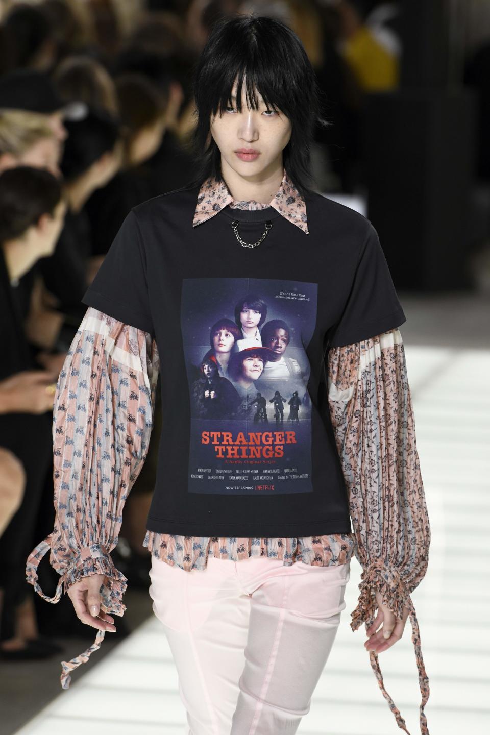 <p>Louis Vuitton decided to take inspiration from our Netflix screens this SS18, creating a range of ‘Stranger Things’ merch.<em> [Photo: Getty]</em> </p>