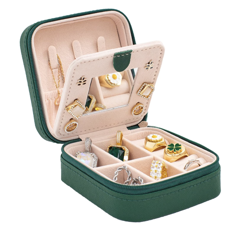 <p>Travel Jewelry Case</p><p>amazon.com</p><p>$7.99</p><p><a href="https://www.amazon.com/dp/B097T1W2KQ?tag=syn-yahoo-20&ascsubtag=%5Bartid%7C10065.a.20368%5Bsrc%7Cyahoo-us" rel="nofollow noopener" target="_blank" data-ylk="slk:Shop Now;elm:context_link;itc:0;sec:content-canvas" class="link ">Shop Now</a></p><span class="copyright">amazon.com</span>