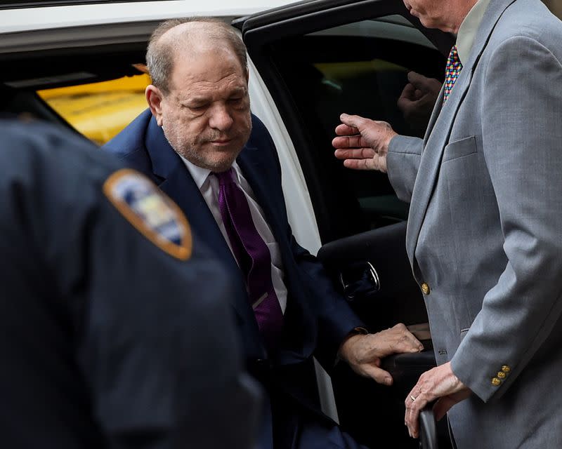 Film producer Harvey Weinstein arrives at New York Criminal Court for his sexual assault trial