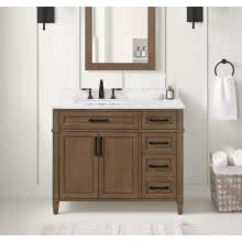 Product image of Caville Single Sink Bath Vanity with Carrara Marble Top