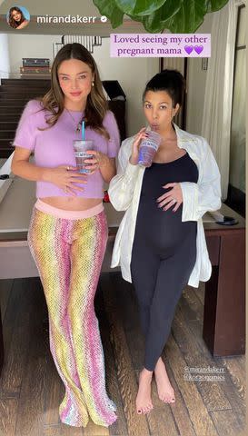 <p>mirandakerr/Instagram; kourtneykardash/Instagram</p> Miranda Kerr and Kourtney Kardashian Barker