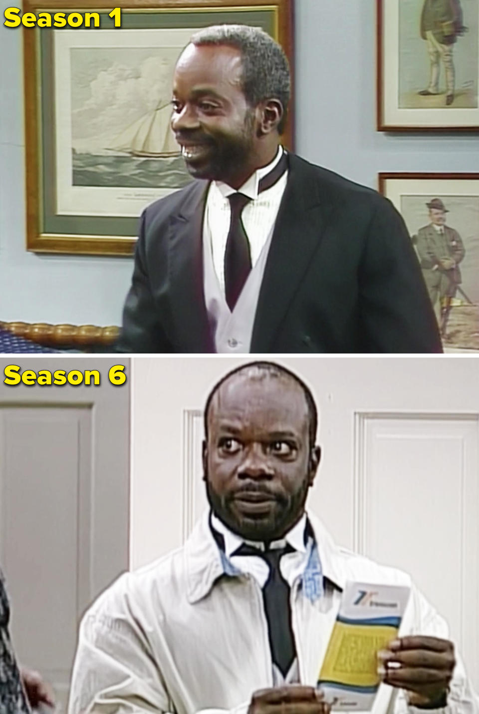 Geoffrey in Season 1 vs. Season 6 of Fresh Prince of Bel-Air