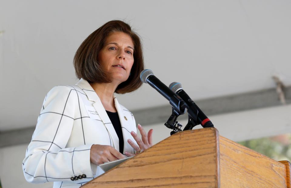 Sen. Catherine Cortez Masto, D-Nev., accuses acting FDA Commissioner Janet Woodcock of insufficient regulation of opioids.